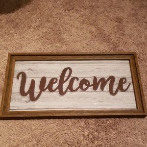 Glass Framed Welcome Sign